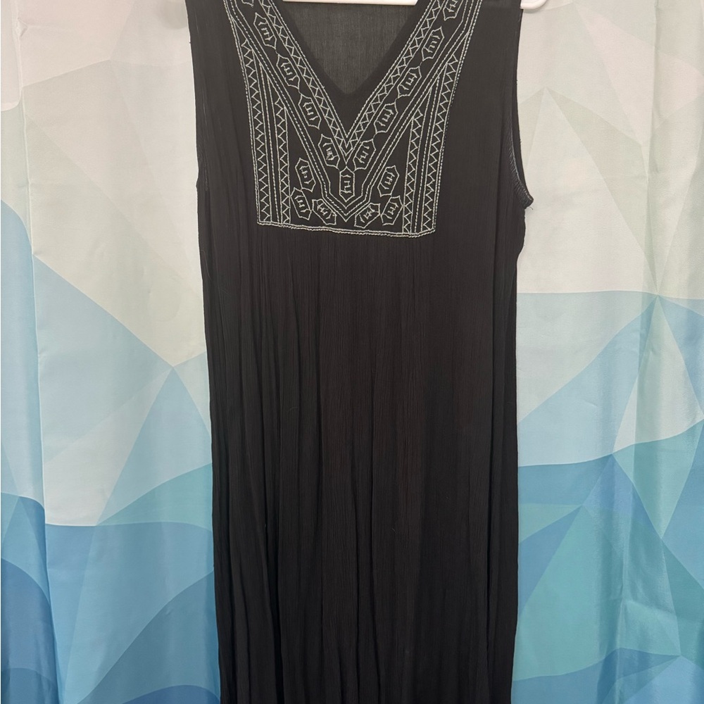 Boho Black Sleeveless Dress